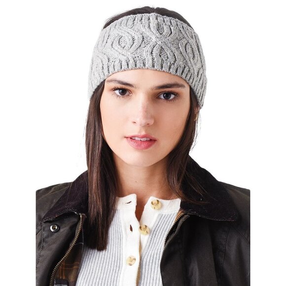 ECHO Womens Grey Cable Knit Wool Winter Headband